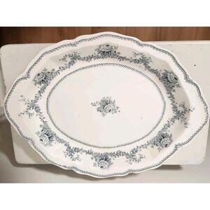 Johnson Brothers England Raleigh Blue Floral Platter Transferware #23 Vintage